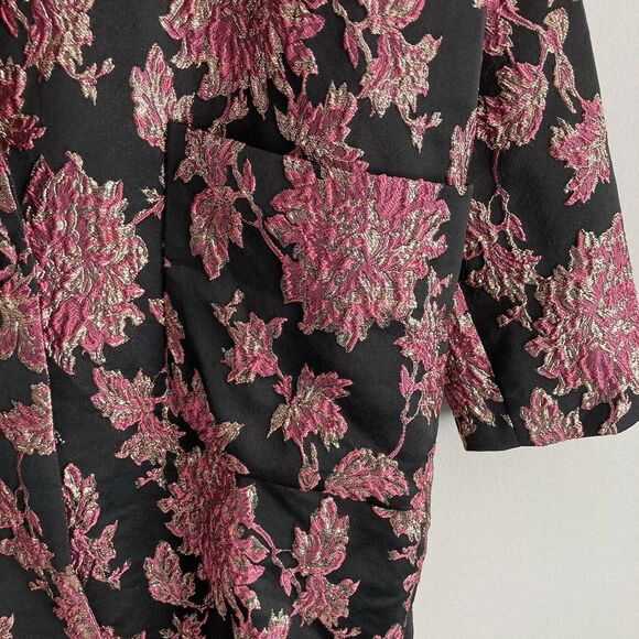 FOR LOVE & LEMONS Luella Jacket Womens Medium Floral Metallic Jacquard Layering - Picture 5 of 12